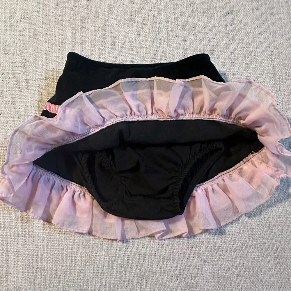 2 Skirts New THE CHILDREN'S PLACE Black Corduroy Velvet Pink Ruffle Bloomer 5 5T